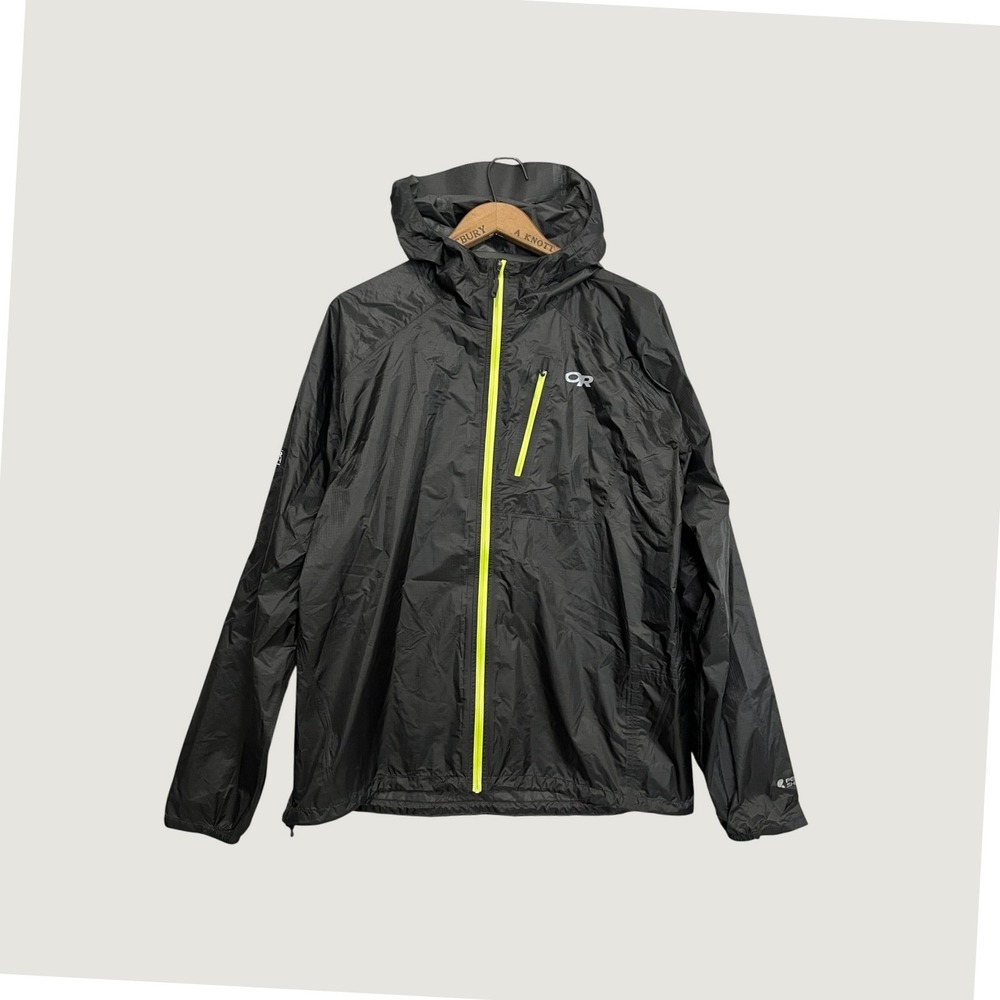 Outdoor Research Helium II Jacket Mens Large Gray Pertex Shield Rain Shell
